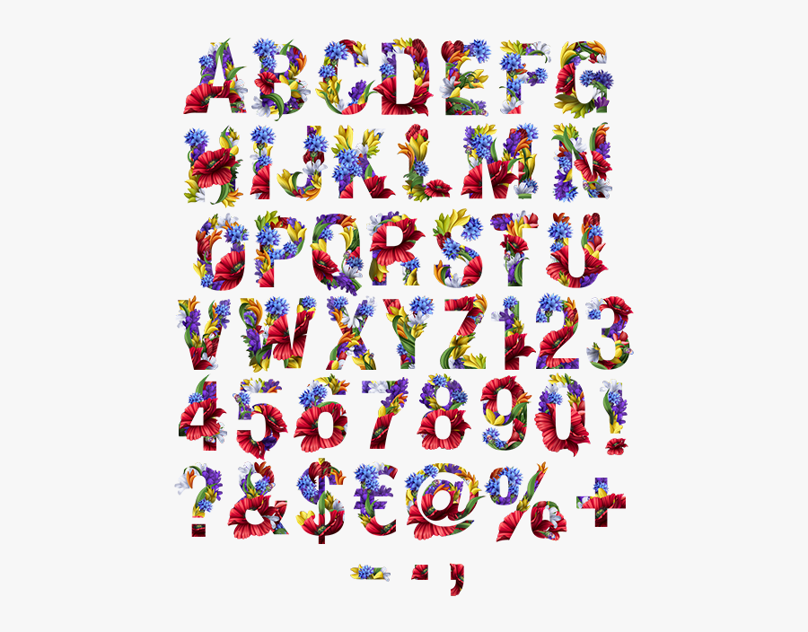 Fonts Made Of Flowers, Transparent Clipart