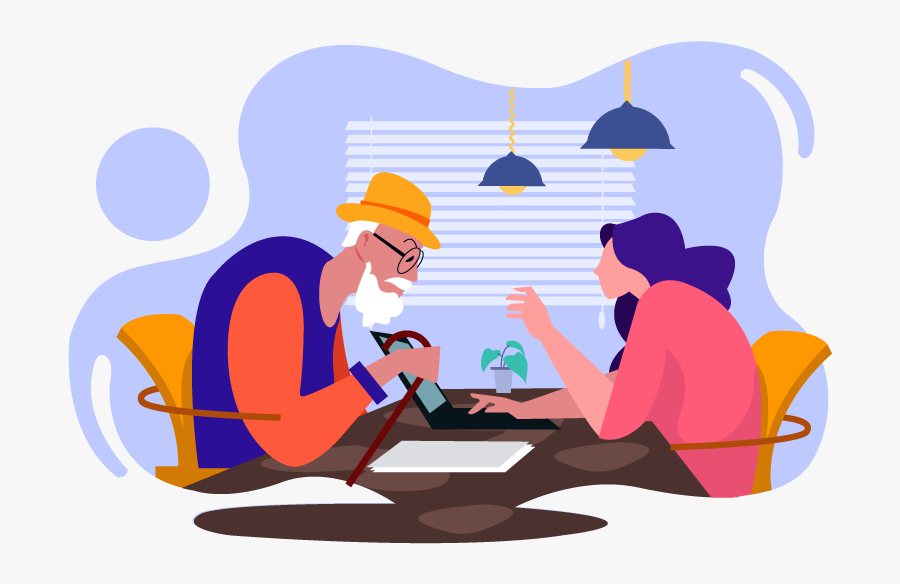 Recruiting Older People Laptop Illustrator Office Design - Illustration, Transparent Clipart