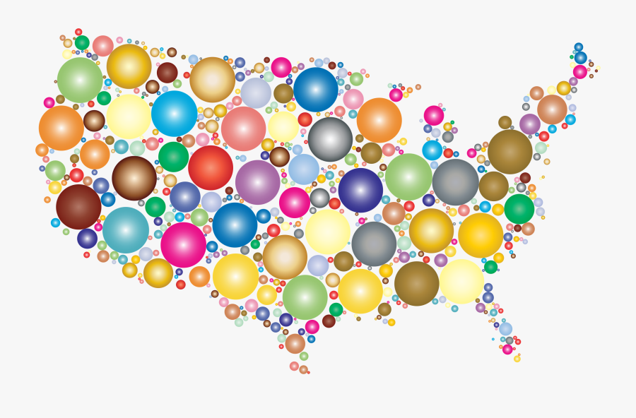 Prismatic United States Map Circles 2 Clip Arts - Circle, Transparent Clipart