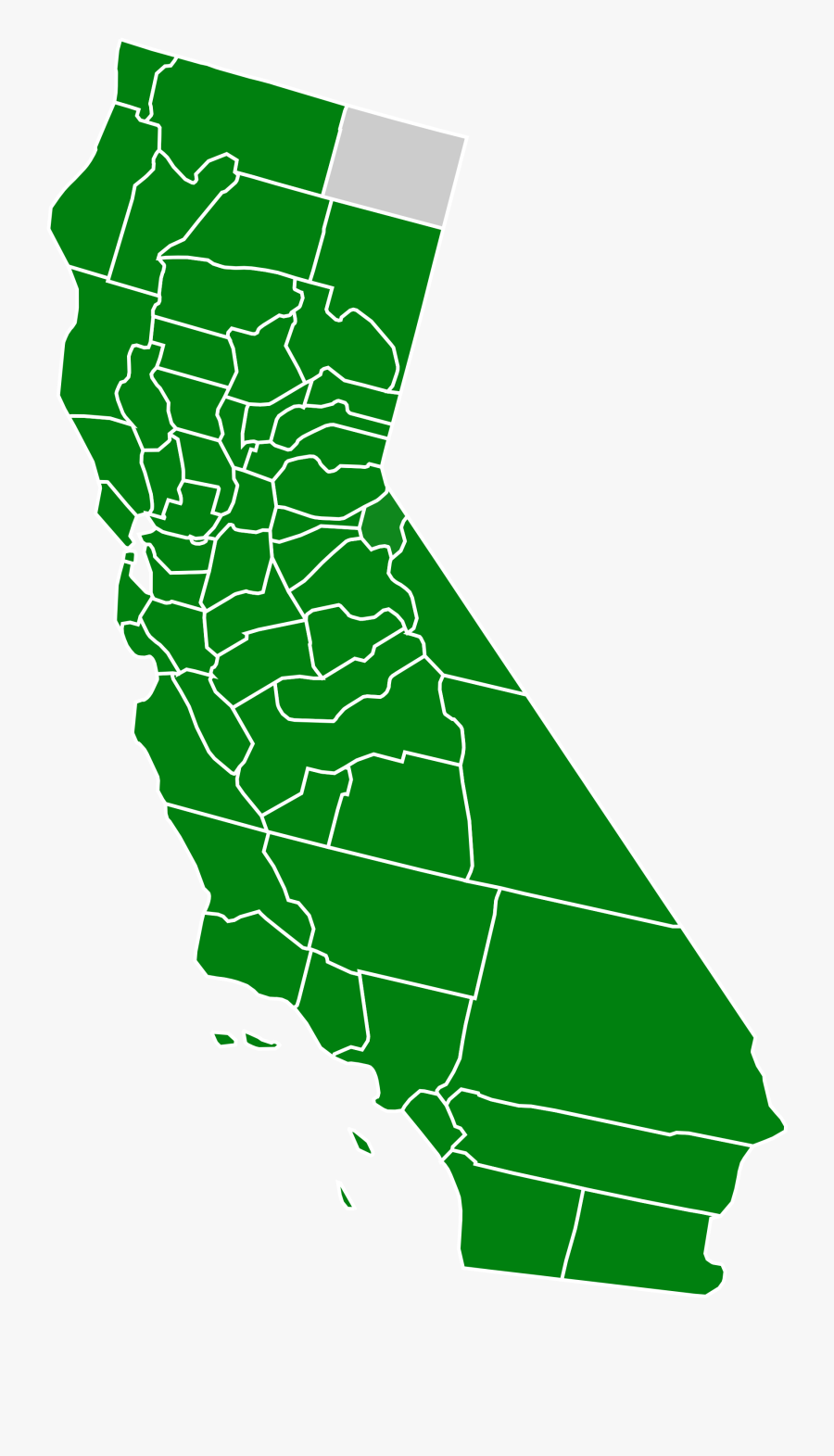 Filecalifornia Green Presidential Primary Election - California Senate Election Results By County 2018, Transparent Clipart