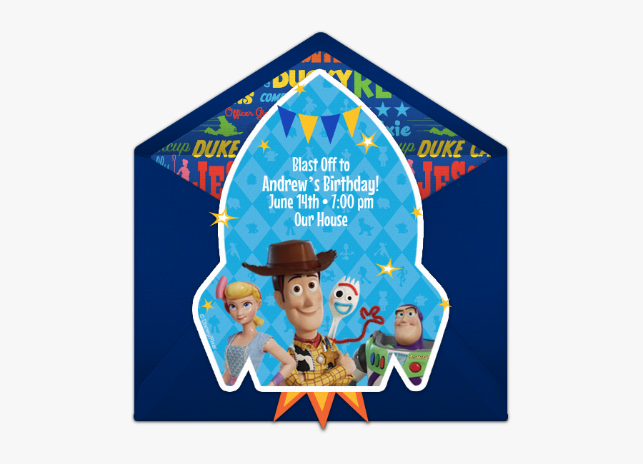Toy Story 4 Free Invitation Template, Transparent Clipart