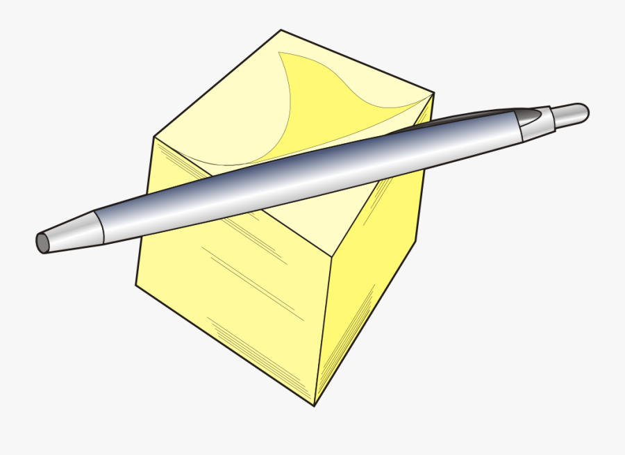 Notes, Post It, Pad, Pen, Sticky Notes, Paper, Message - Cartoon Pen And Pad, Transparent Clipart