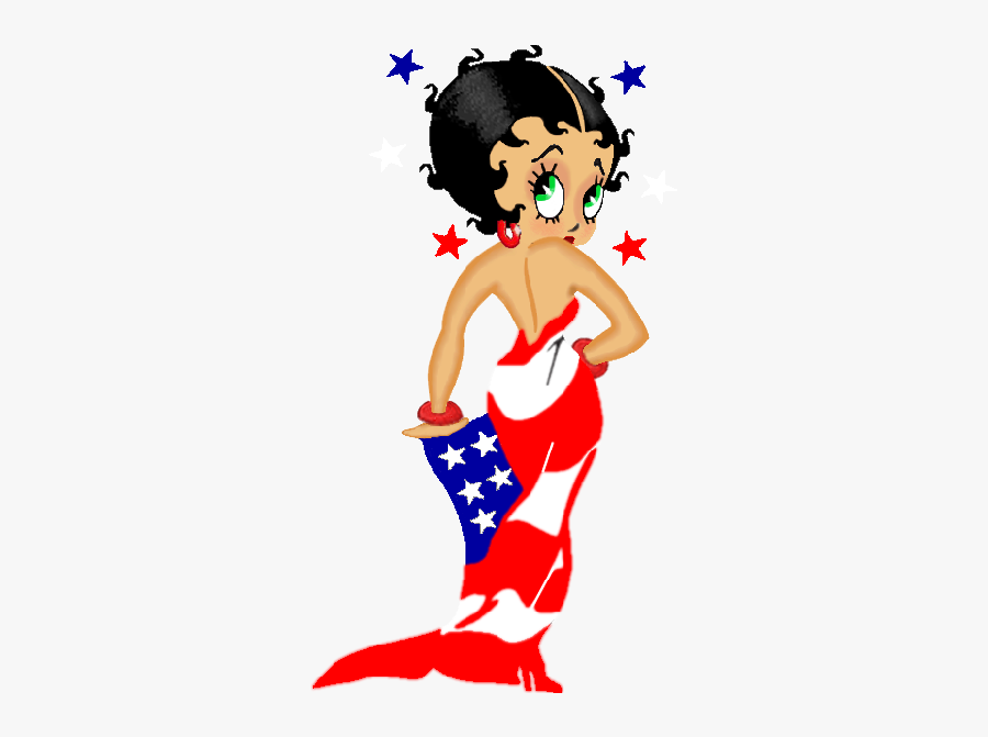 Betty Boop American Flag Dress, Transparent Clipart