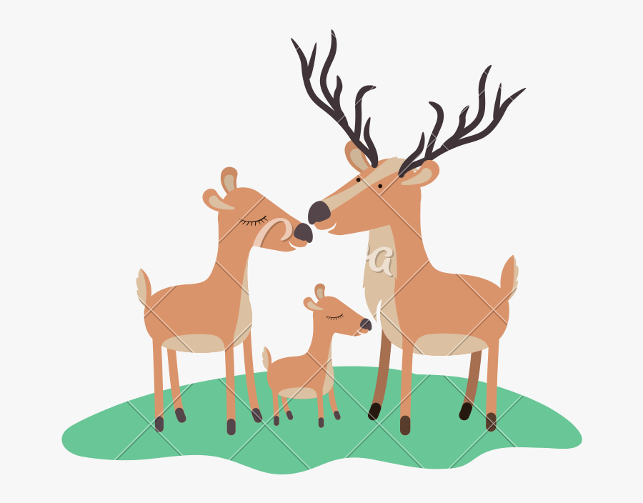 Clip Art Couple And Calf Over - Illustration, Transparent Clipart