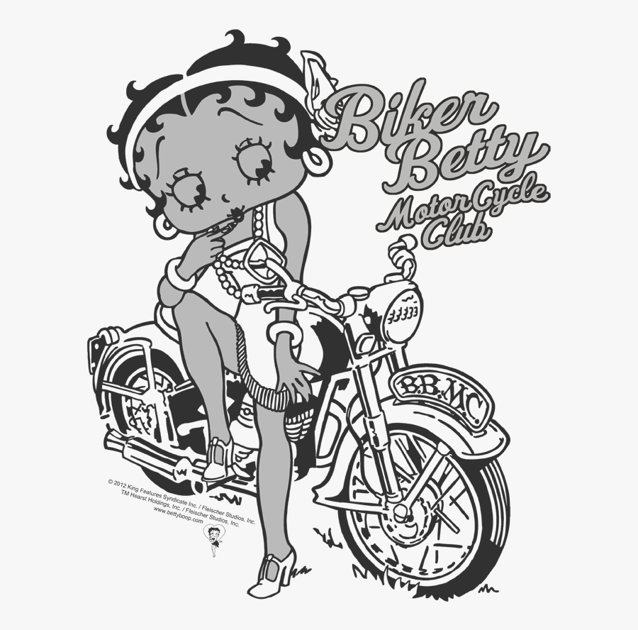 Black And White Biker Betty Boop , Free Transparent Clipart - ClipartKey