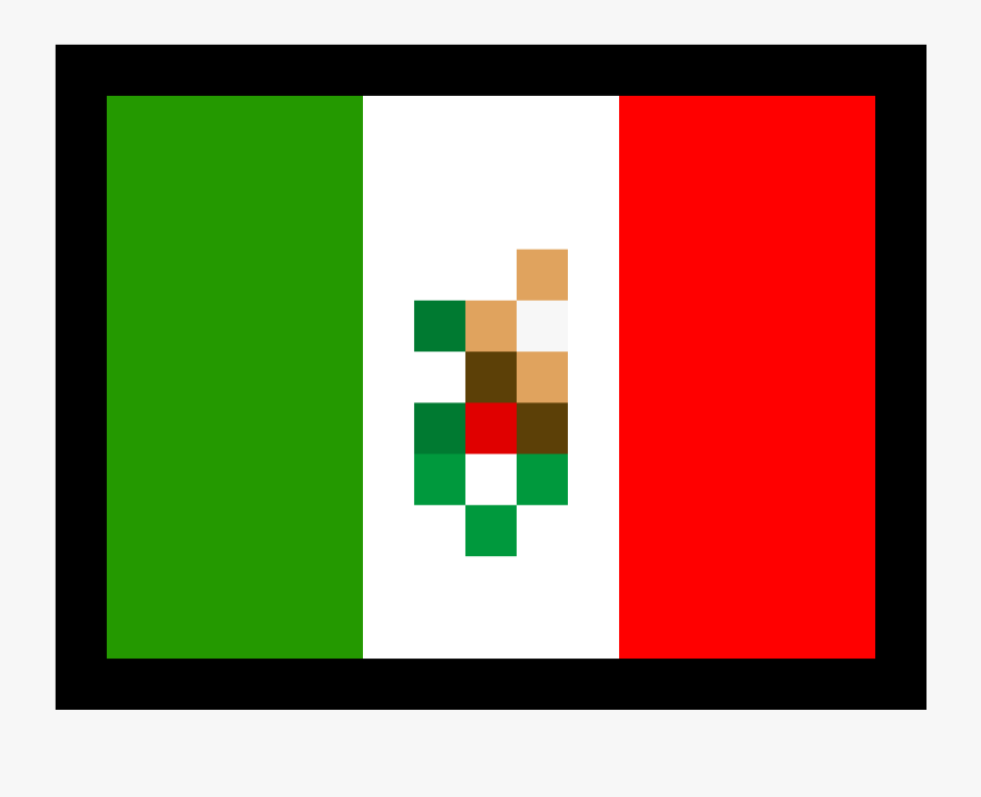 Mexican Flag Pixel Art, Transparent Clipart