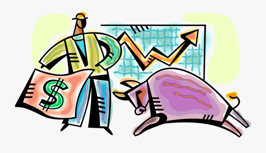 Vector Illustration Of Financial Investor Matador Bull, Transparent Clipart