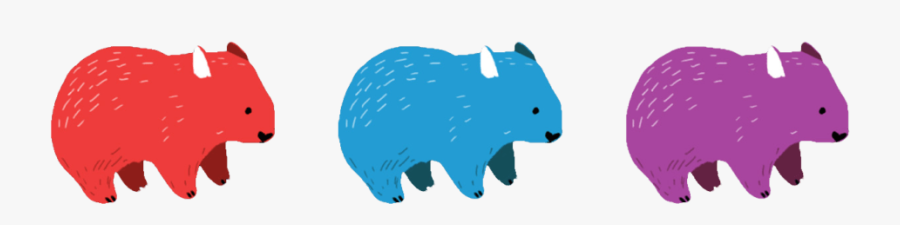 One Red, One Blue And One Purple - Illustration, Transparent Clipart