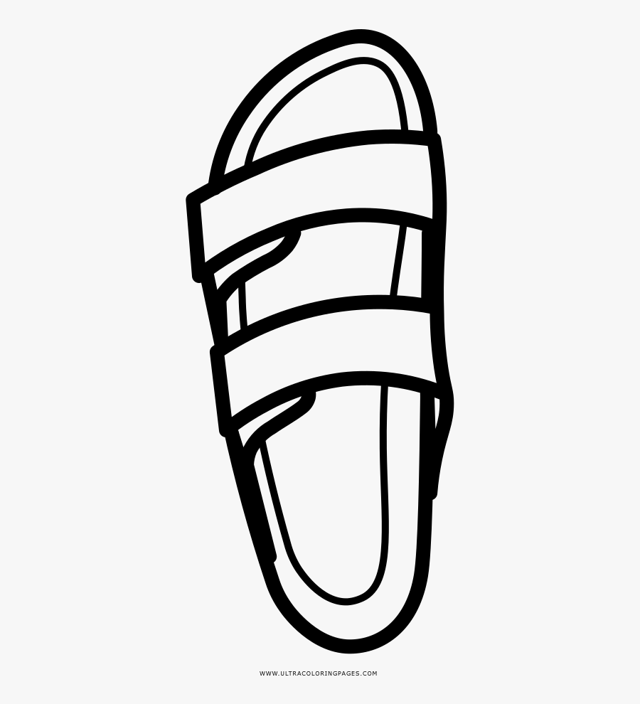 Sandal Coloring Page - Line Art, Transparent Clipart