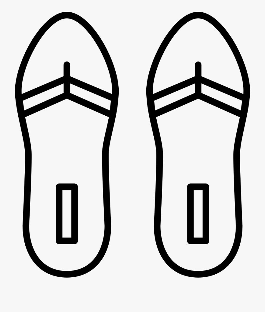Sandals Pair Top View Outline - Sandals Png Outline, Transparent Clipart