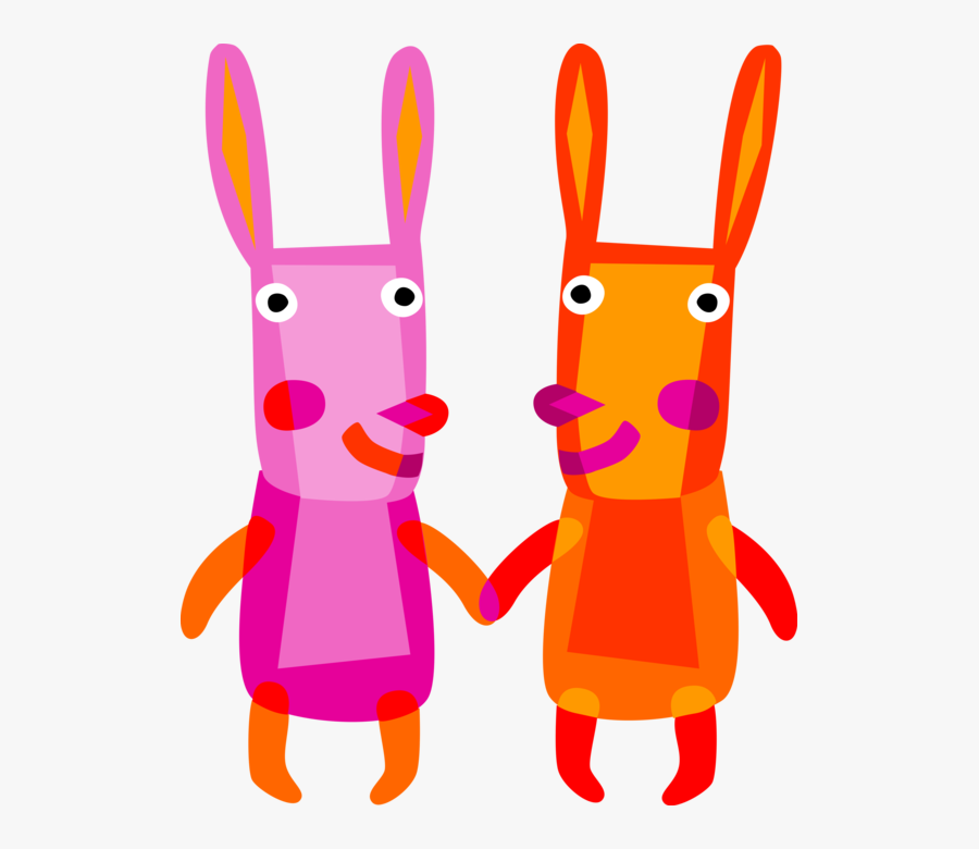 Vector Illustration Of Pascha Easter Bunny Rabbit Folkloric - Cartoon, Transparent Clipart