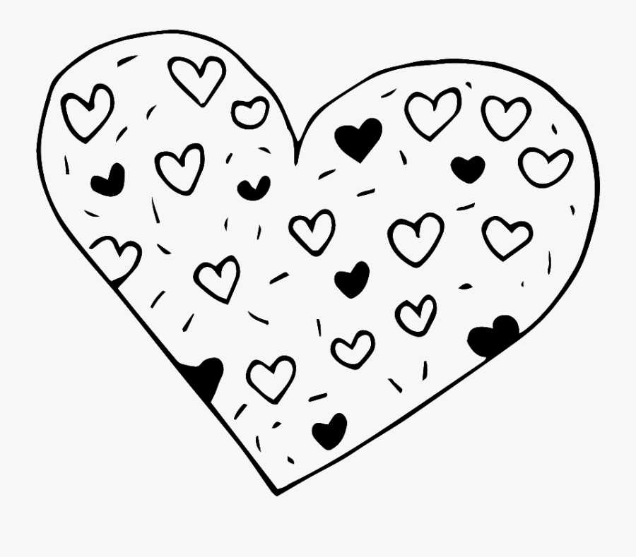 Transparent Heart Png White - White Transparent Background Hand Drawn Black Heart, Transparent Clipart