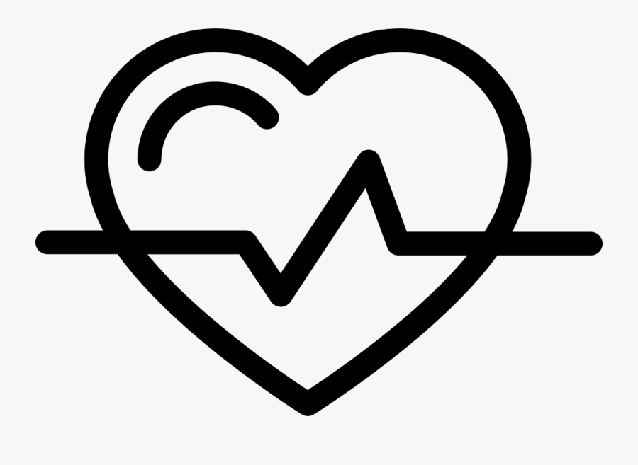 Heart Shape Outline With Lifeline Variant - Heart Beat Icon Png, Transparent Clipart