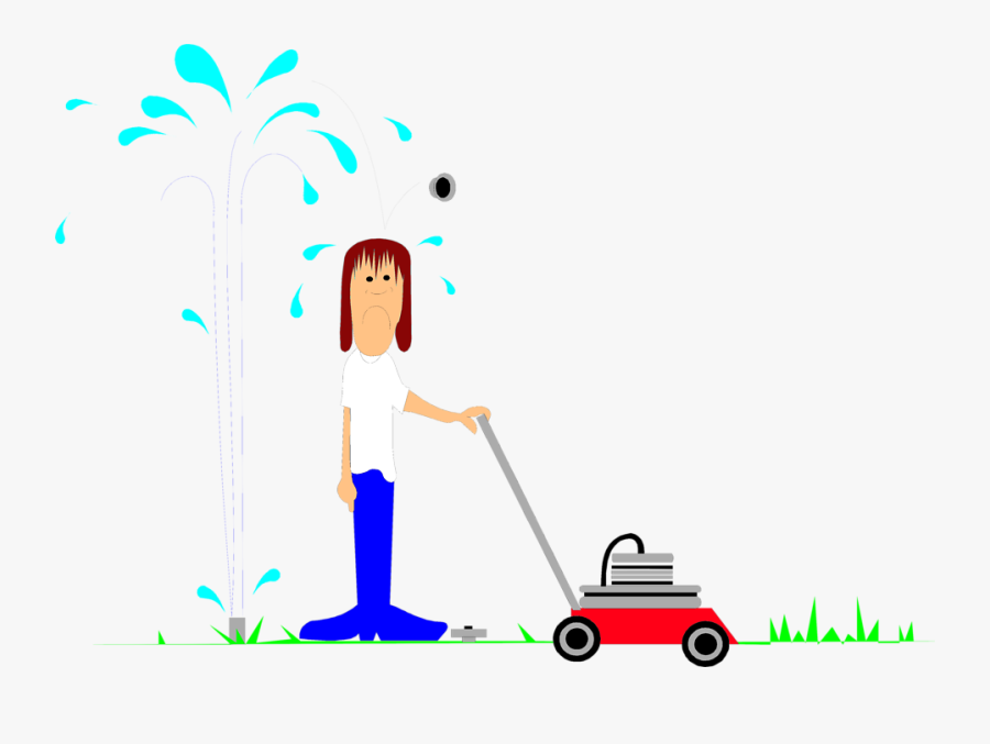 Irrigation Sprinkler Lawn Mowers Clip Art - Broken Sprinkler Cartoon, Transparent Clipart