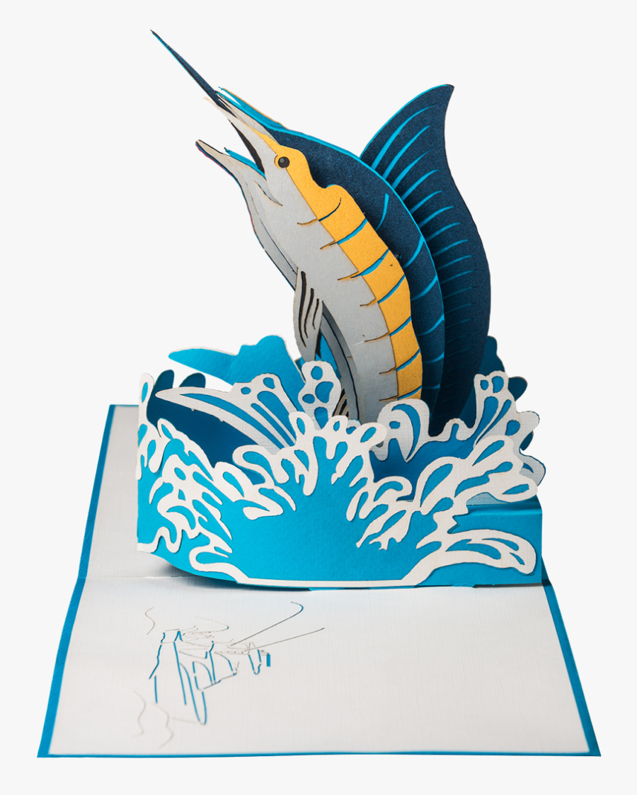 Marlin Pop-up Card - Illustration, Transparent Clipart