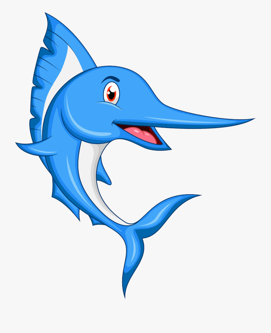 Cartoon Marlin Fish, Transparent Clipart