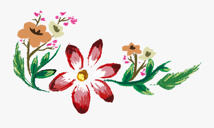 Flowers, Painted, Floral, Summer, Spring, Decoration - Flower, Transparent Clipart