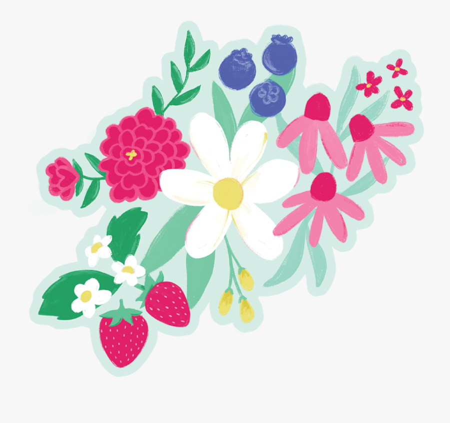 Best Summer Ever Flower Bunch Print & Cut File - African Daisy, Transparent Clipart