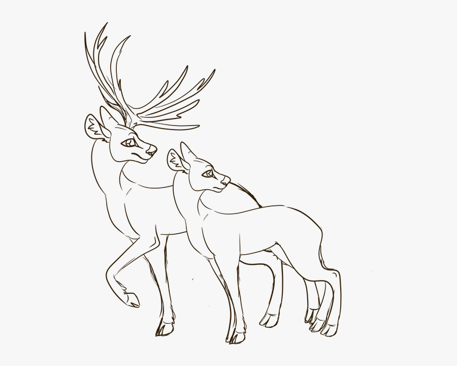 Buck Lineart Black And White - Cartoon, Transparent Clipart