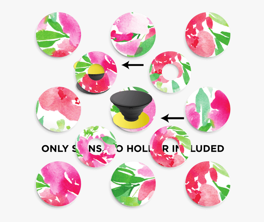 Floral Summer Skin Phone Holder, Transparent Clipart