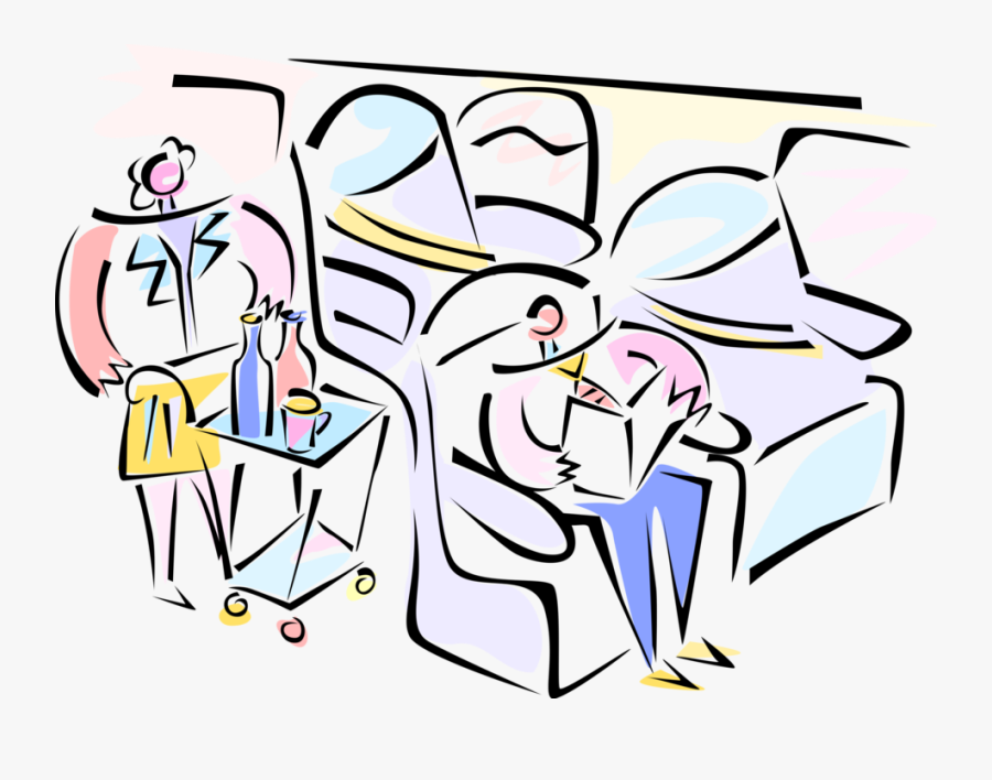 Vector Illustration Of Business Air Travel Airline - Cartoon, Transparent Clipart