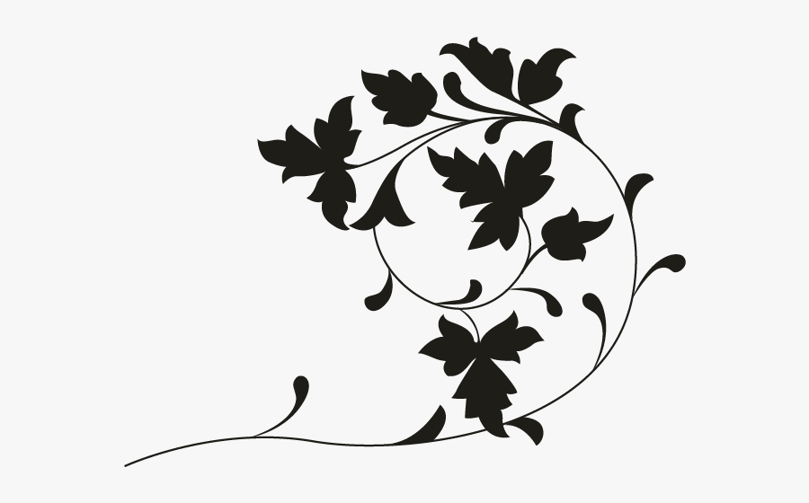 White Floral Design Clip Art - Black And White Floral Design Png, Transparent Clipart
