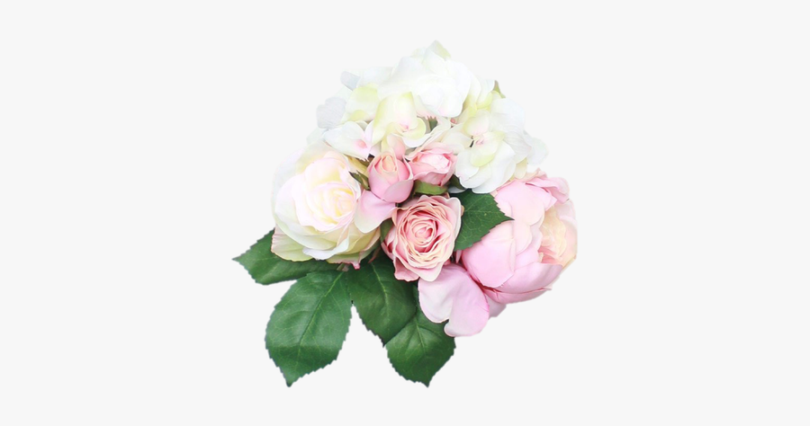 Clip Art Rose And Hydrangea Bouquet - Garden Roses, Transparent Clipart