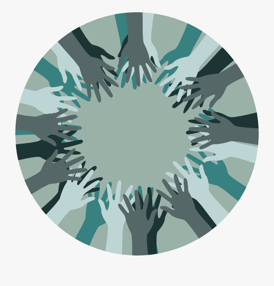 Many Hands Forming Circle Clip Art - Flyer For Volunteer Recruitment, Transparent Clipart