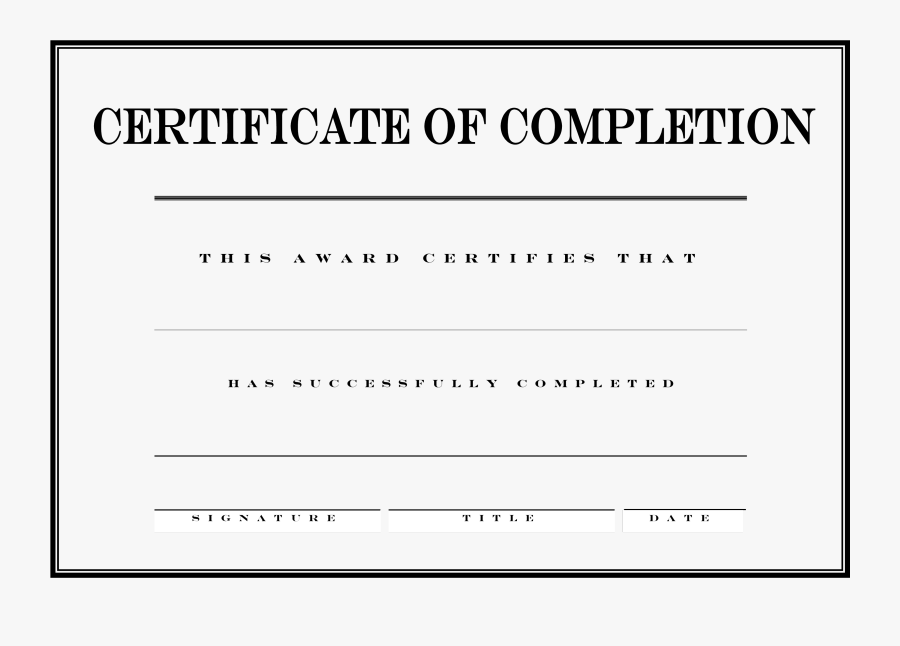 Clip Art Free Certificate Of Completion - Certificate Of Appreciation Template, Transparent Clipart