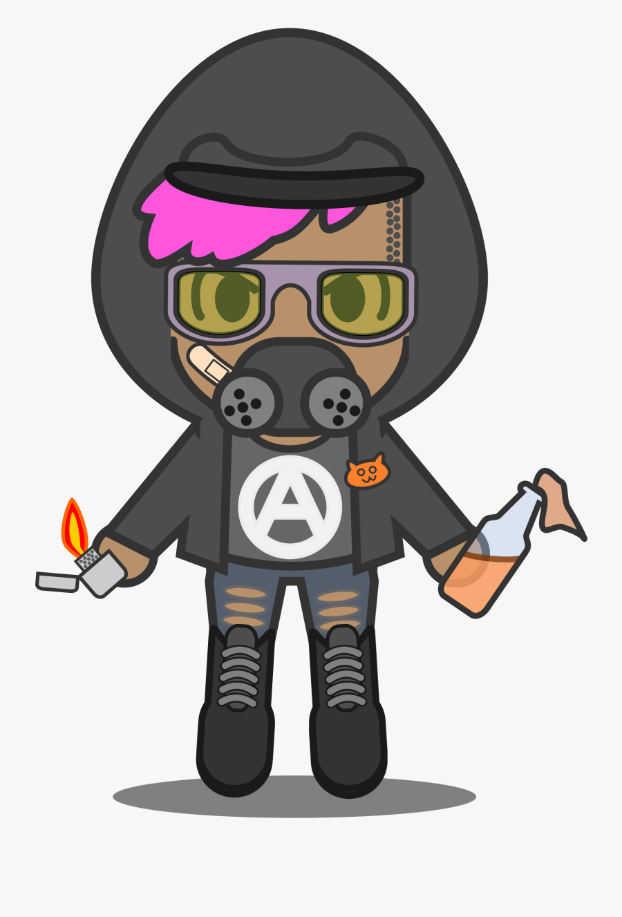 Kawaii Antifa Clip Arts - Animation Png Mask Gas, Transparent Clipart