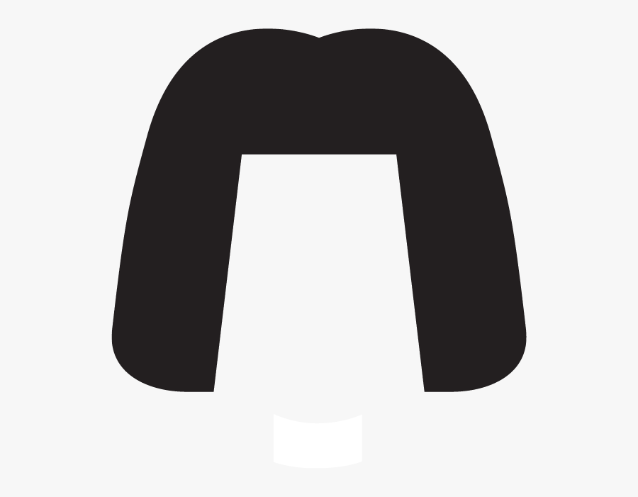 Silhouette Of Black Shoulder Length Hair With A Fringe, Transparent Clipart