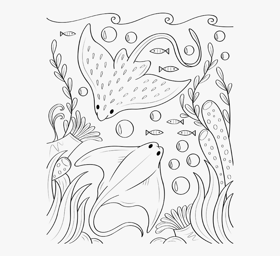 Transparent Sting Ray Clipart - Coloring Sheet Of Stingray, Transparent Clipart