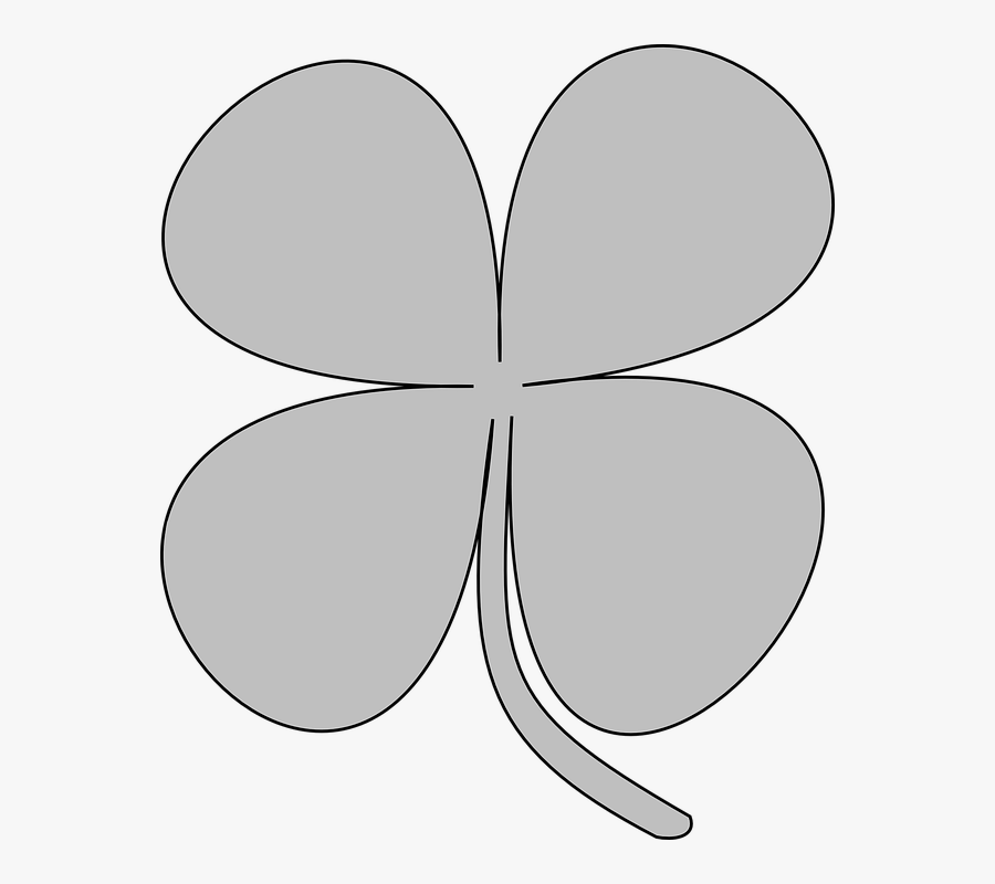 Shamrock, Clover, Four-leaf Clover, Lucky, Luck - Klavertje Vier Zwart Wit, Transparent Clipart