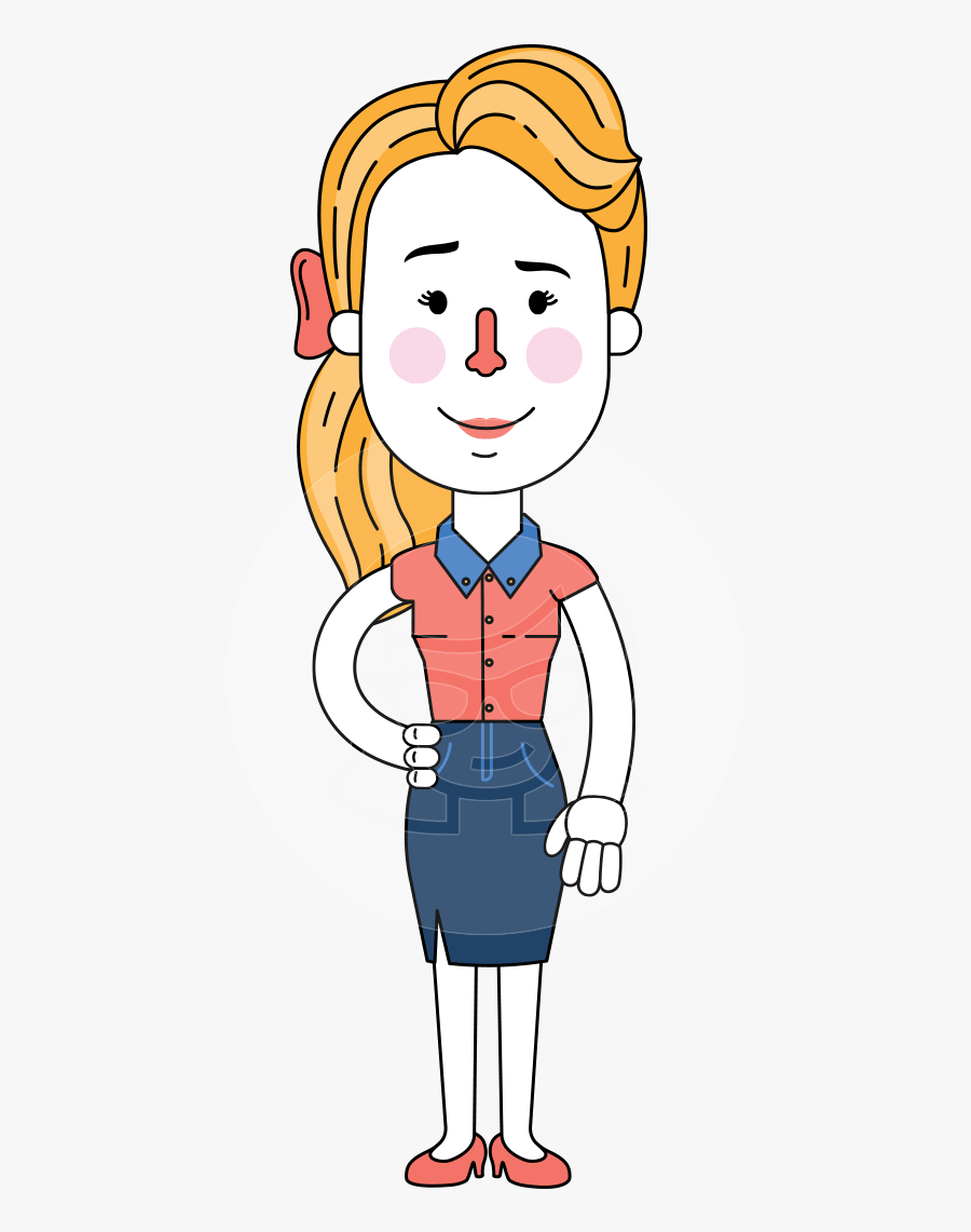 Geometry Blonde Girl Vector Character Design Aka Caitlyn - Girl Vector Png, Transparent Clipart