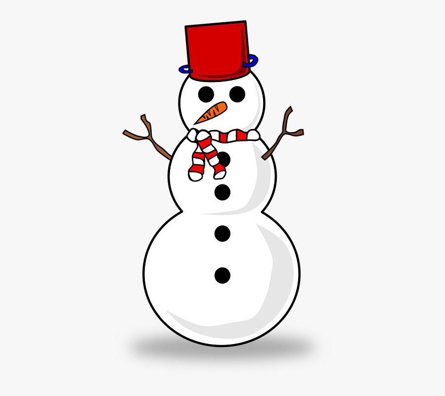 Snow Snowman Winter Cold Hat Red White Frozen - Snowman Clipart, Transparent Clipart