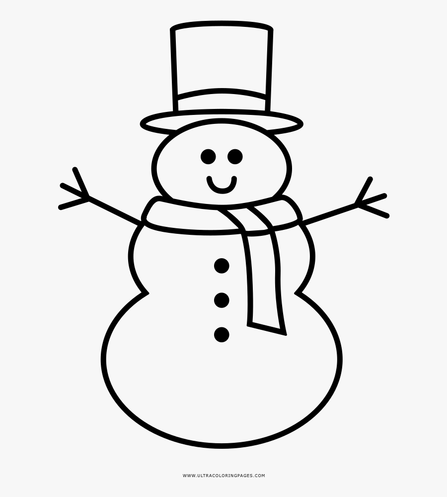 Snowman Coloring Page - Snowman, Transparent Clipart