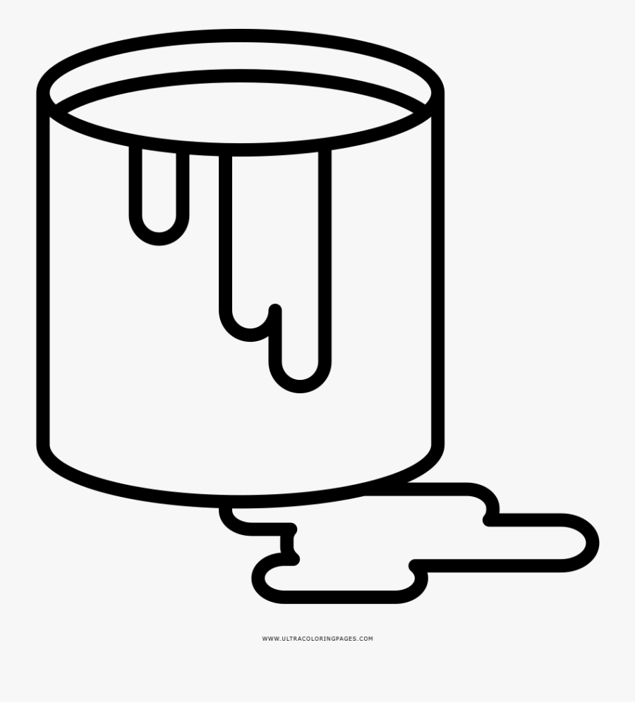 Paint Bucket Coloring Page - Bote De Pintura Para Colorear, Transparent Clipart