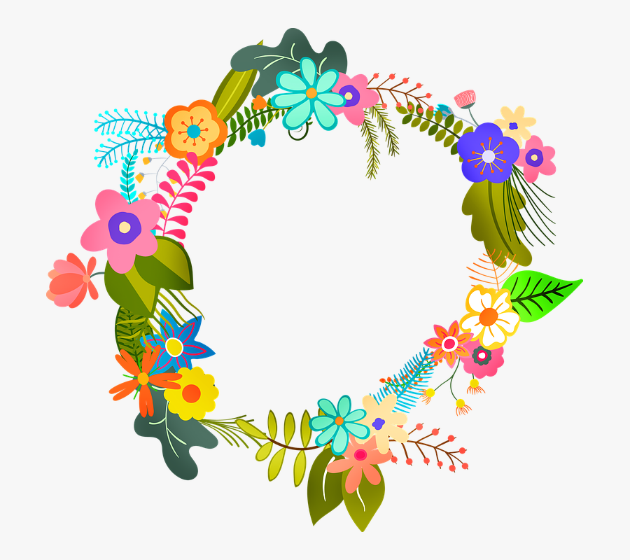 Flower Wreath, Leaf, Floral, Design, Romantic, Spring - Guirnalda De Flores Png, Transparent Clipart