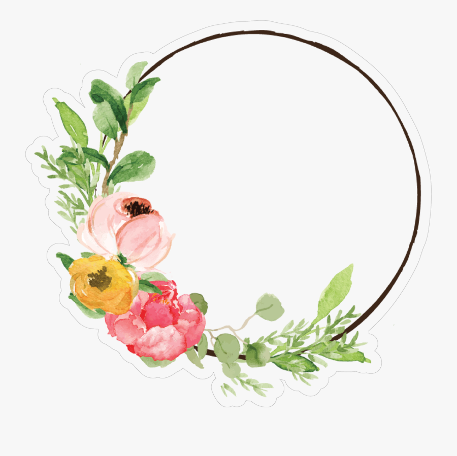 Simple Wreath Print & Cut File - Simple Floral Wreath Png , Free
