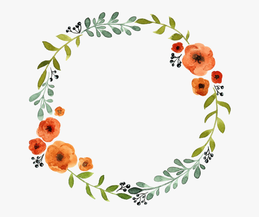Floral Wreath Personalised Name - Fall Floral Wreath Clipart, Transparent Clipart
