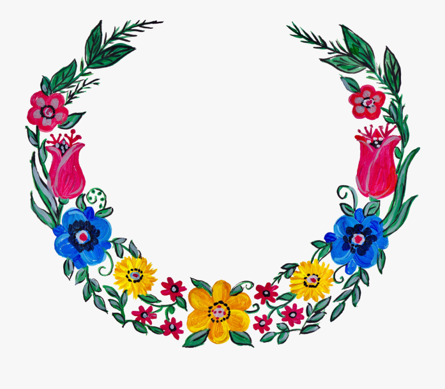 Png Transparent Flower Wreath Paint Png, Transparent Clipart