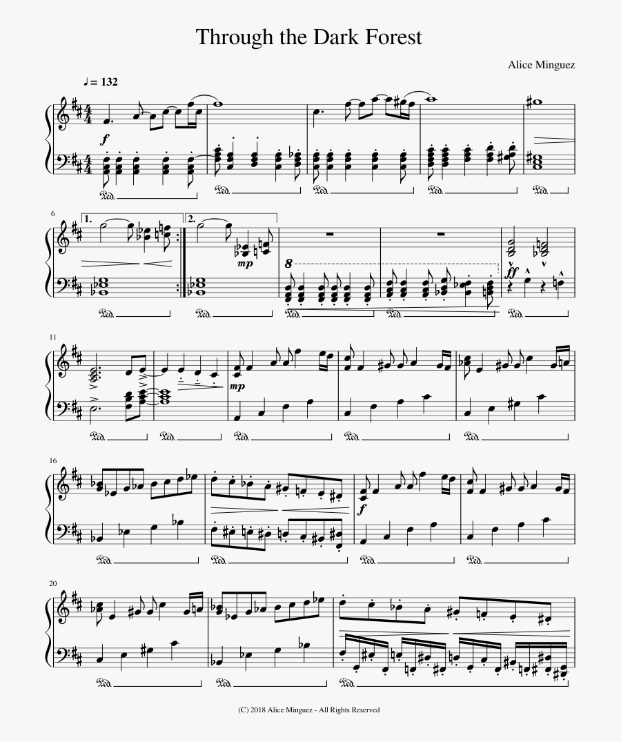 Transparent Dark Forest Png - Sheet Music, Transparent Clipart