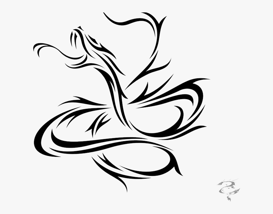 Awesome Black Tattoo Stencil - Chinese Snake Zodiac Tattoo, Transparent Clipart