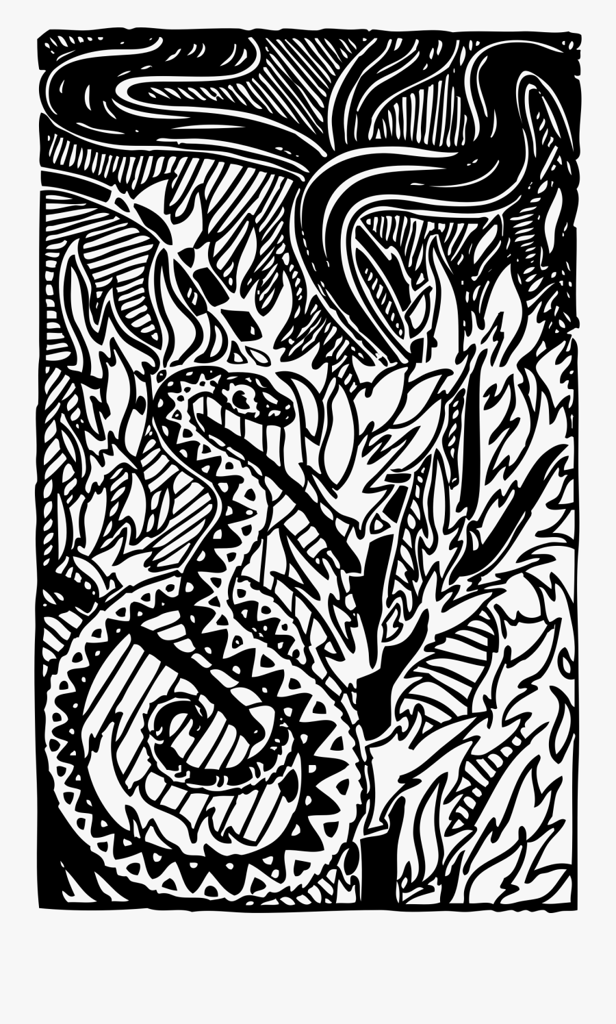 Snake And Flames - Flames Clip Art, Transparent Clipart