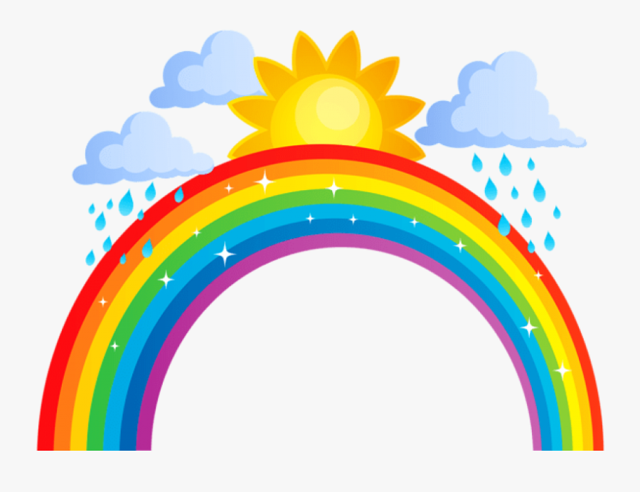 Transparent Sun Behind Clouds Clipart - Transparent Background Rainbow Clipart, Transparent Clipart
