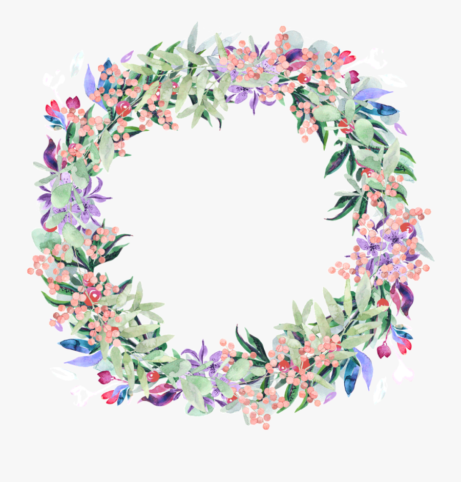 Wreath Flower Happy Anniversary, Transparent Clipart