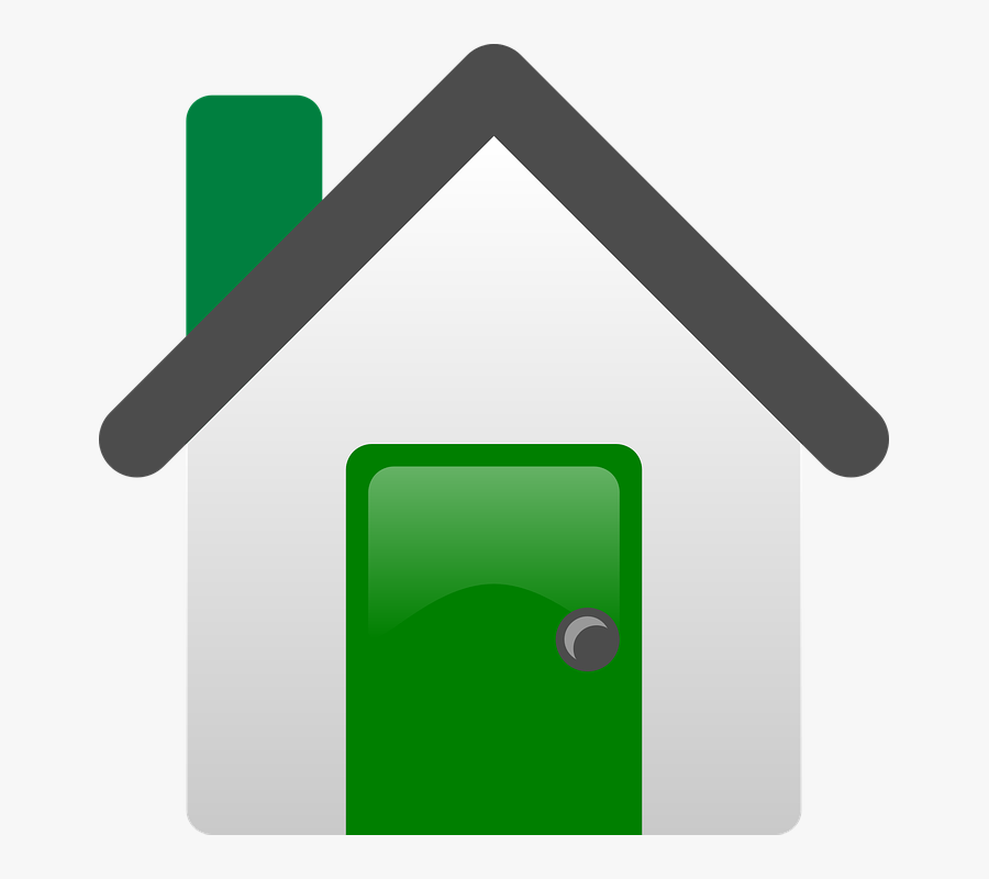 House, Door, Green, Home, Entrance, Front, Symbol - Dům Symbol, Transparent Clipart