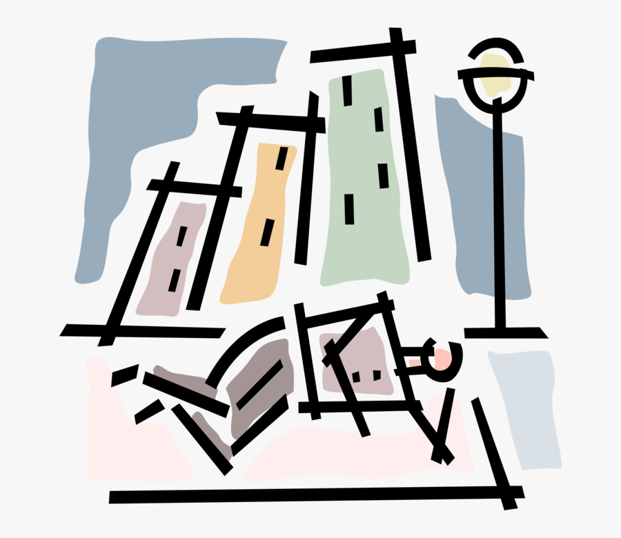 Vector Illustration Of Homeless Unemployed Down And - Homeless Clip Art, Transparent Clipart