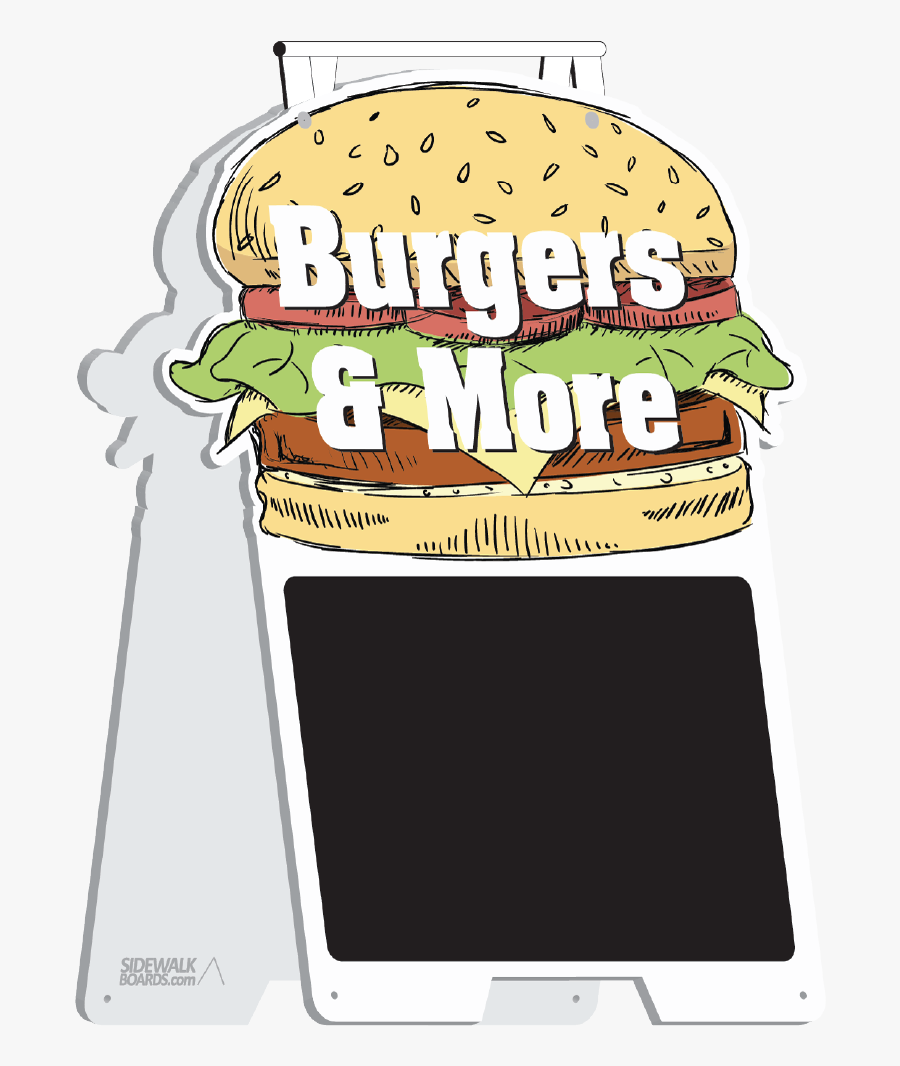 Burger Sidewalk Boards Stock Design, Transparent Clipart