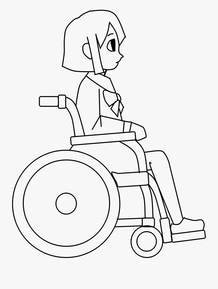Girl Big Image Png - Girl In A Wheelchair Drawing, Transparent Clipart